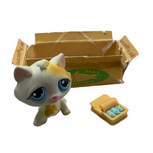 Littlest Pet Shop Kitty #52, Sardines and Box